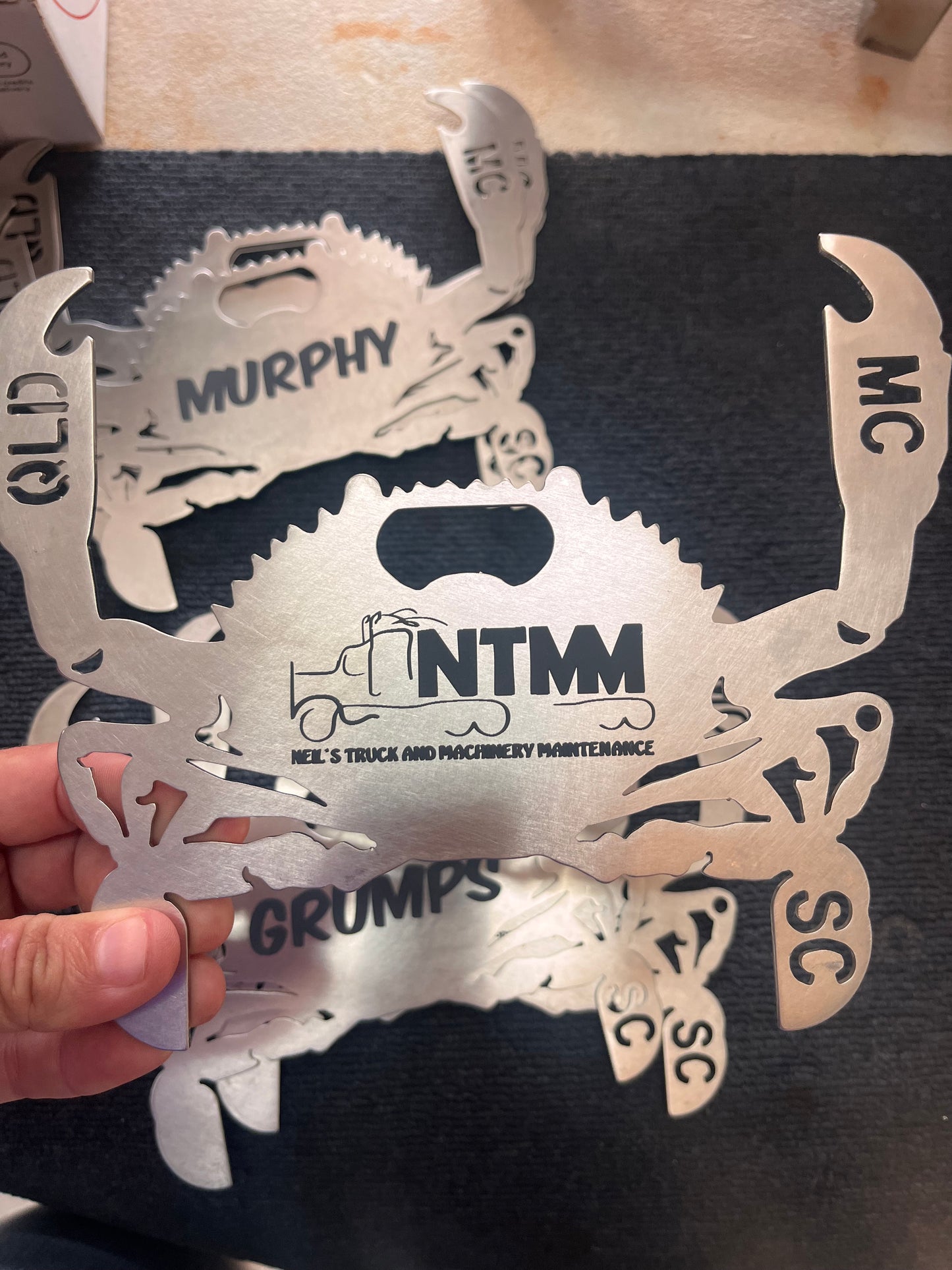 Personalised Stainless Steel Crab Measure